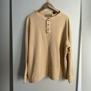 NATURAL LIFE Men's Waffle Knit Henley Shirt 100% Cotton Size XL